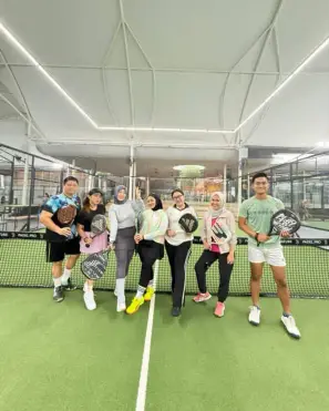 A group of players on court